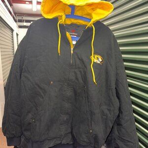 Teamworx Missouri Tigers Jacket Mens Size XLR Tall Hooded Full Zip Logo